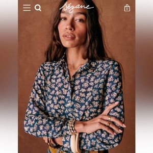 Sezane Pierro Shirt in Cara Print Size 40 (US 8)